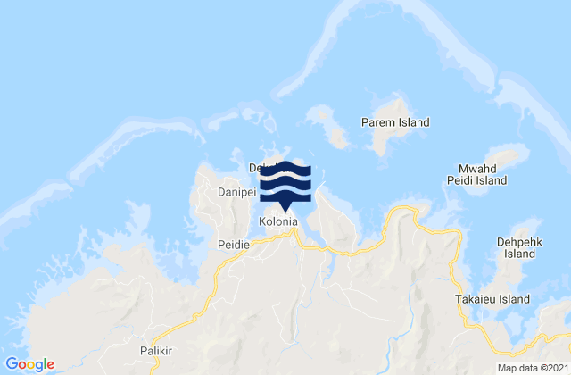 Mappa delle maree di Kolonia, Micronesia