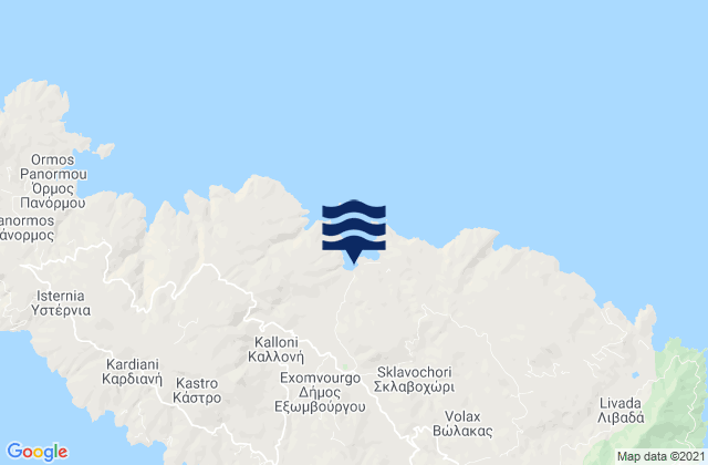 Mappa delle maree di Kolympithra East (Tinos), Greece