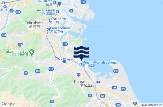 Mappa delle maree di Komatsushimachō, Japan