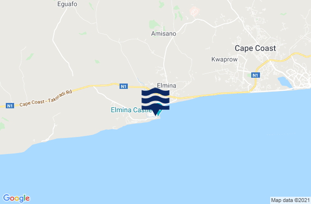 Mappa delle maree di Komenda/Edina/Eguafo/Abirem, Ghana