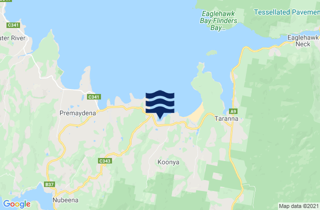 Mappa delle maree di Koonya Beach, Australia