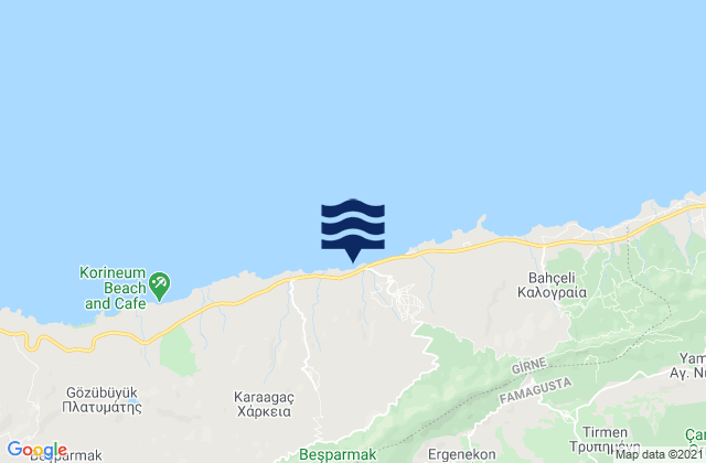 Mappa delle maree di Kornókipos, Cyprus