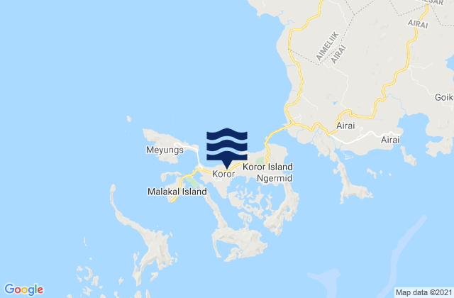 Mappa delle maree di Koror Town, Palau