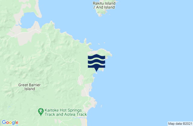 Mappa delle maree di Korotiti Bay, New Zealand