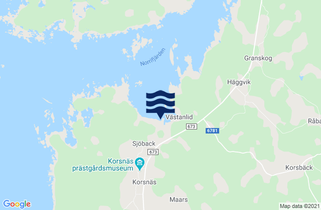 Mappa delle maree di Korsnäs, Finland