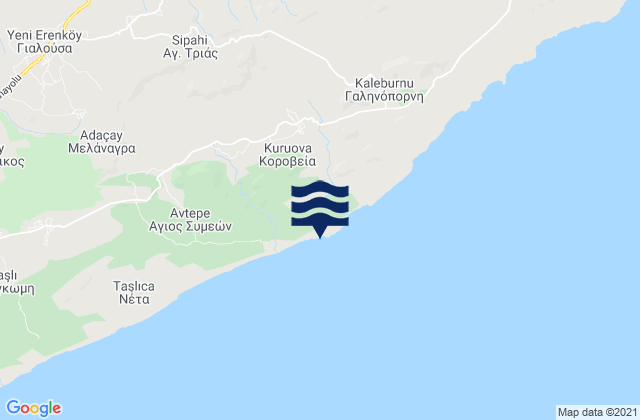 Mappa delle maree di Koróveia, Cyprus