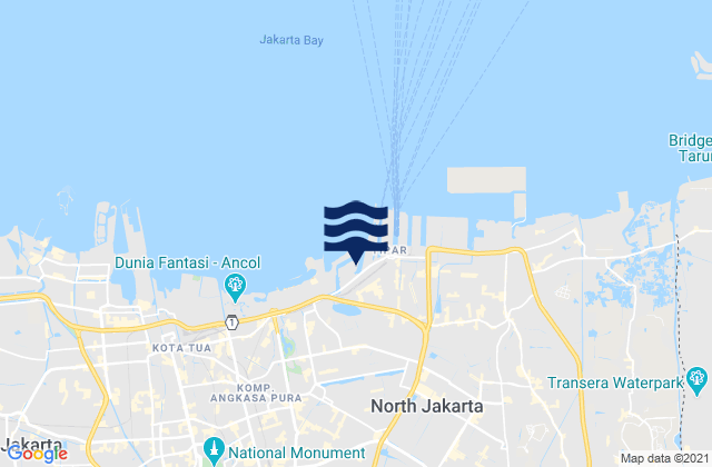 Mappa delle maree di Kota Administrasi Jakarta Utara, Indonesia