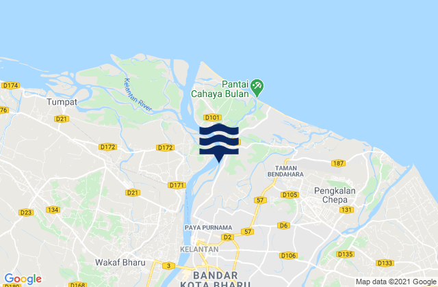 Mappa delle maree di Kota Bharu, Malaysia