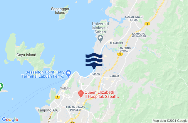 Mappa delle maree di Kota Kinabalu, Malaysia