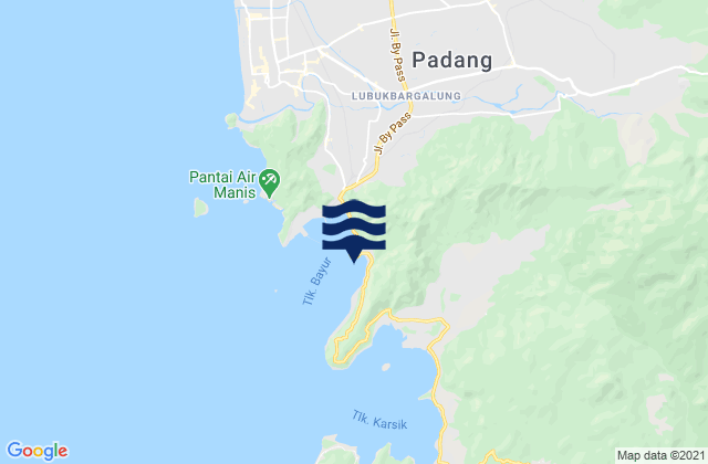 Mappa delle maree di Kota Padang, Indonesia