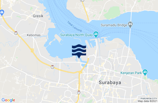 Mappa delle maree di Kota Surabaya, Indonesia