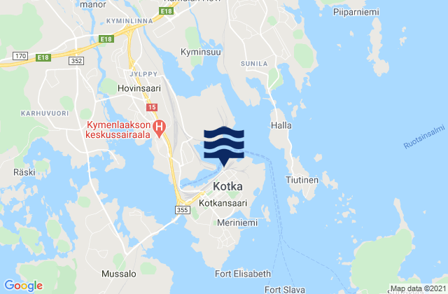 Mappa delle maree di Kotka, Finland
