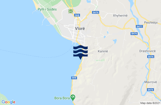 Mappa delle maree di Kotë, Albania