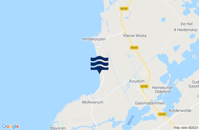 Mappa delle maree di Koudum, Netherlands