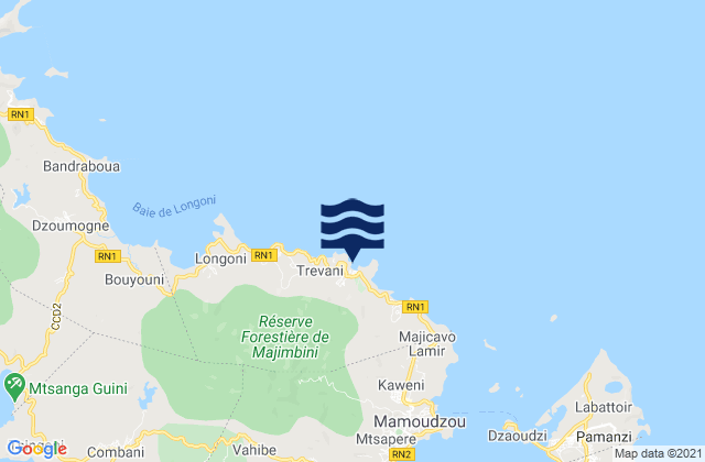 Mappa delle maree di Koungou, Mayotte