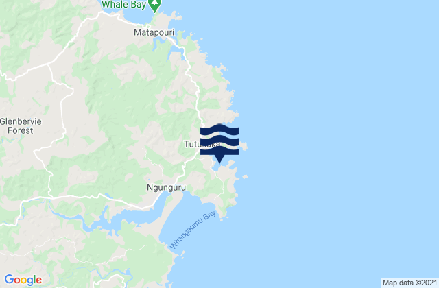 Mappa delle maree di Kowharewa Bay, New Zealand