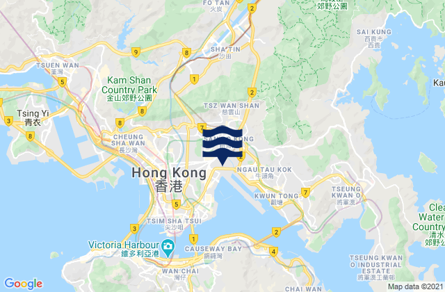 Mappa delle maree di Kowloon City, Hong Kong