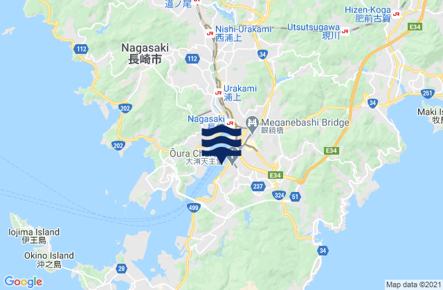 Mappa delle maree di Kozonemachi, Japan