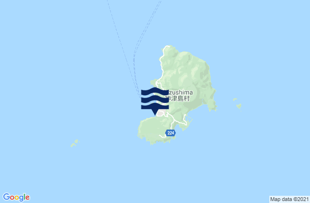 Mappa delle maree di Kozu Sima, Japan
