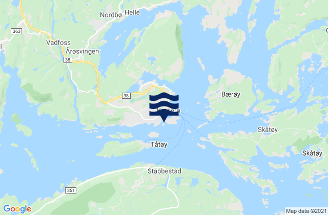Mappa delle maree di Kragerø, Norway