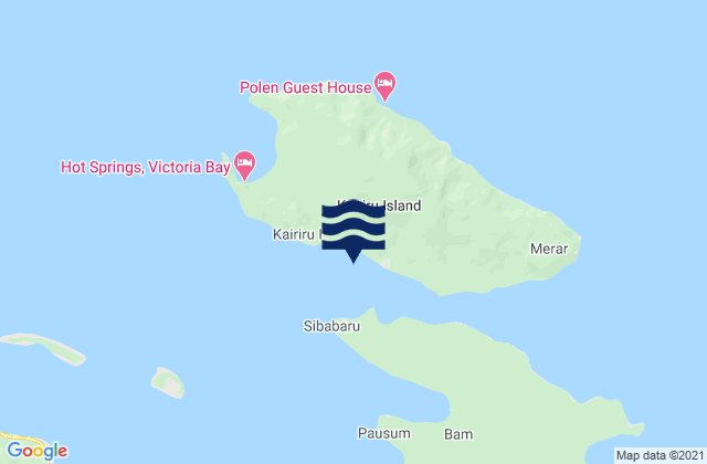Mappa delle maree di Kragur Village Kairiru Island, Papua New Guinea
