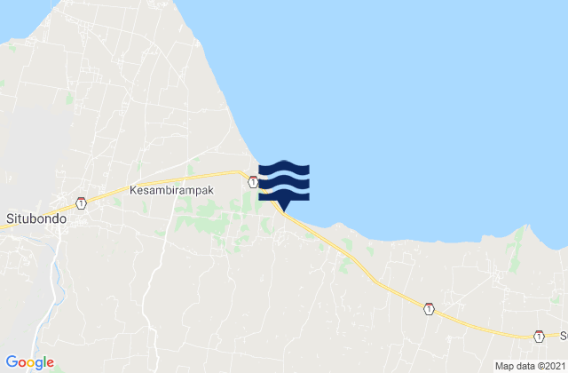 Mappa delle maree di Krajan Satu Klampokan, Indonesia