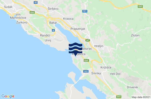Mappa delle maree di Kraljevica, Croatia