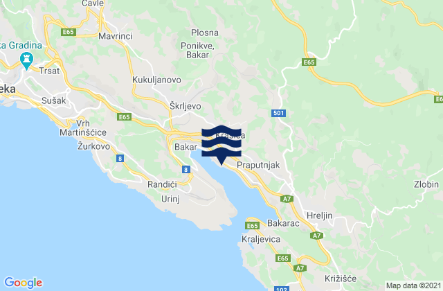 Mappa delle maree di Krasica, Croatia