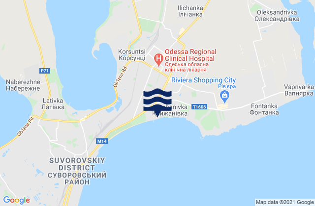 Mappa delle maree di Krasnosilka, Ukraine
