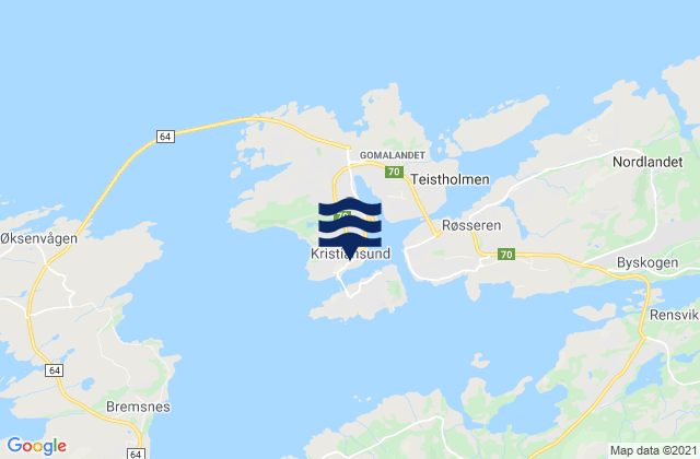 Mappa delle maree di Kristiansund, Norway