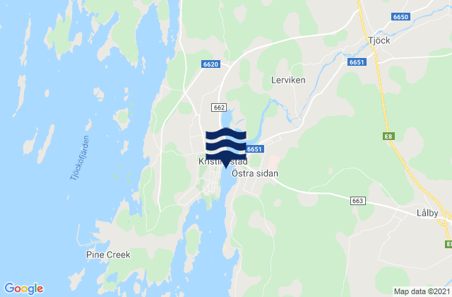 Mappa delle maree di Kristinestad, Finland
