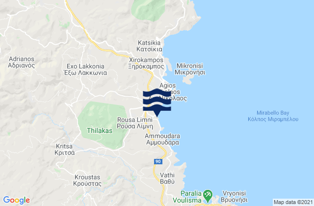 Mappa delle maree di Kritsá, Greece
