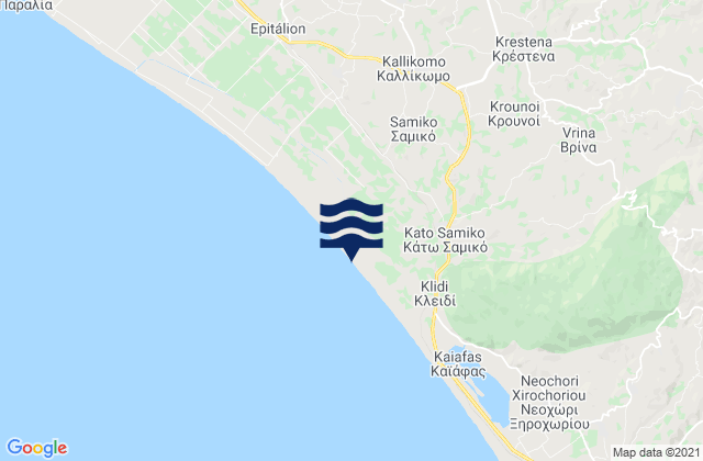 Mappa delle maree di Kréstena, Greece