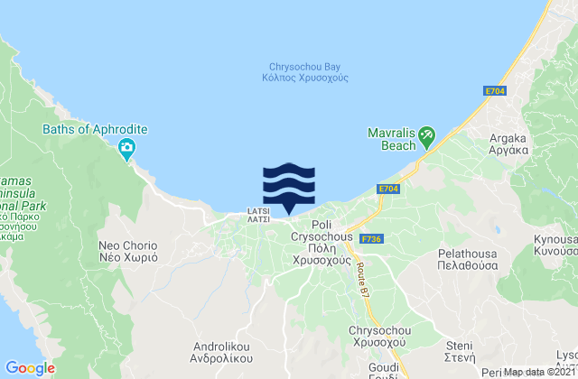 Mappa delle maree di Krítou Téra, Cyprus