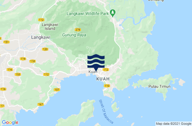 Mappa delle maree di Kuah, Malaysia