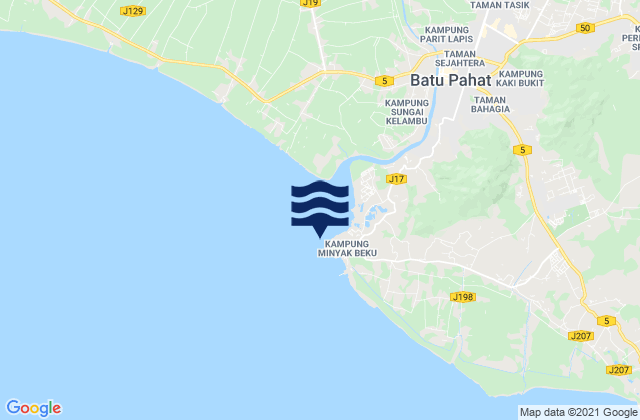 Mappa delle maree di Kuala Batu Pahat, Malaysia