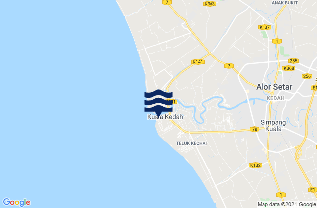 Mappa delle maree di Kuala Kedah, Malaysia