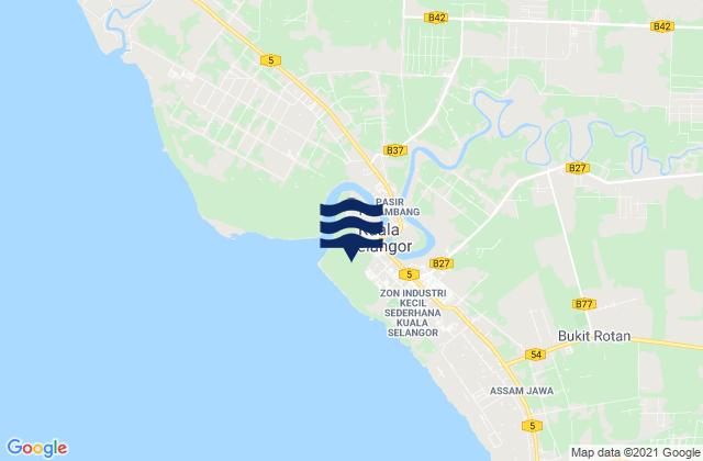 Mappa delle maree di Kuala Selangor, Malaysia