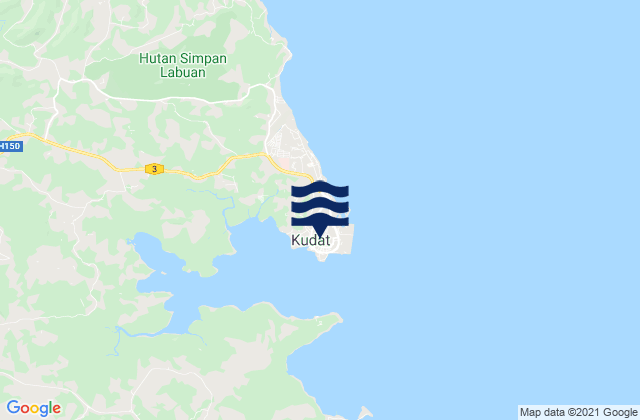 Mappa delle maree di Kudat (Maradu Bay), Malaysia