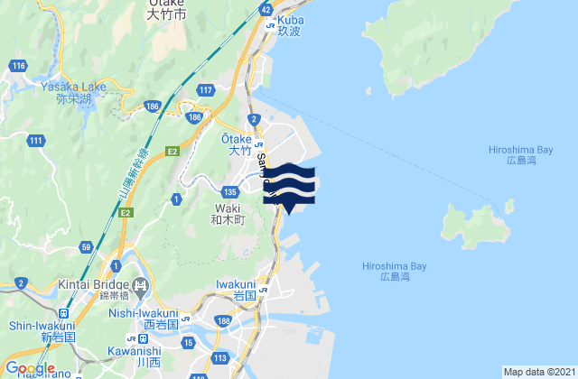 Mappa delle maree di Kuga Gun, Japan