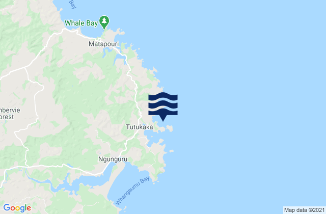 Mappa delle maree di Kukutauwhao Island, New Zealand