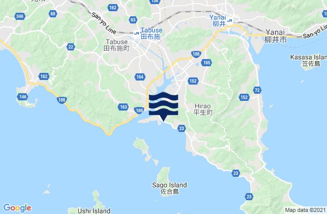 Mappa delle maree di Kumage-gun, Japan