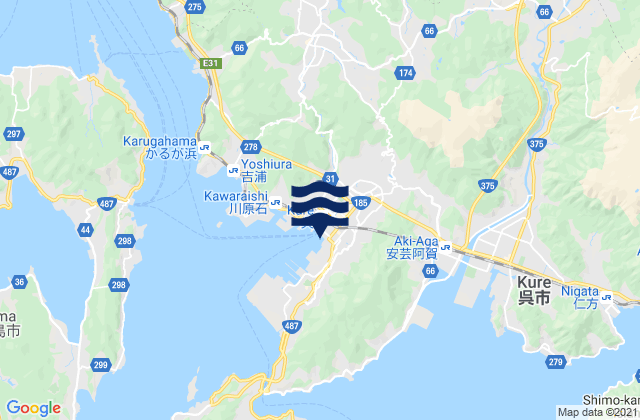 Mappa delle maree di Kure, Japan
