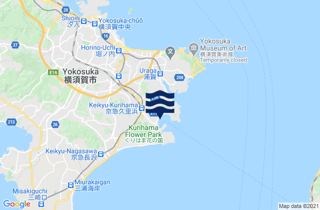 Mappa delle maree di Kurihama, Japan