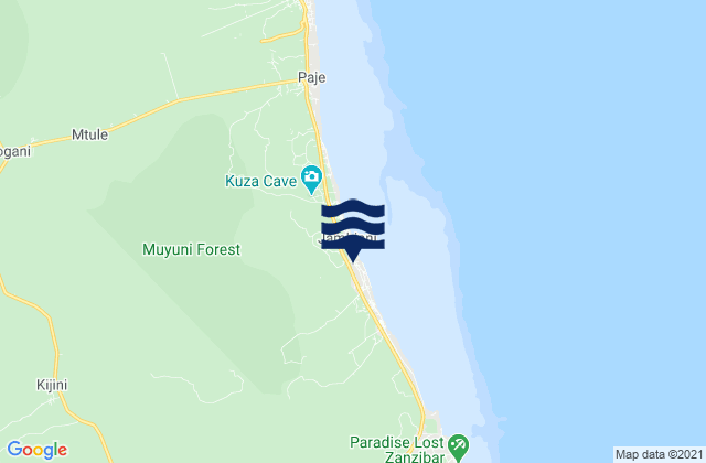 Mappa delle maree di Kusini, Tanzania