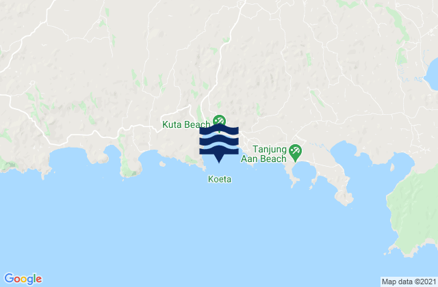 Mappa delle maree di Kute, Indonesia