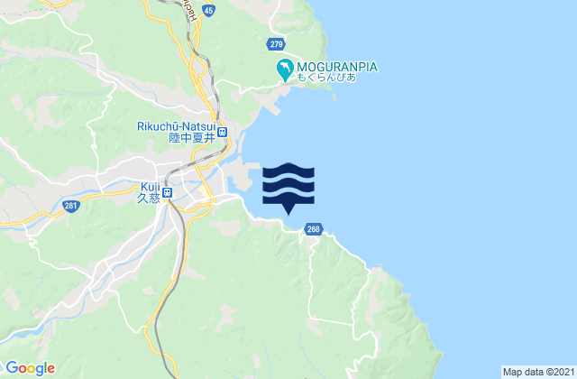 Mappa delle maree di Kuzi (Iwate), Japan