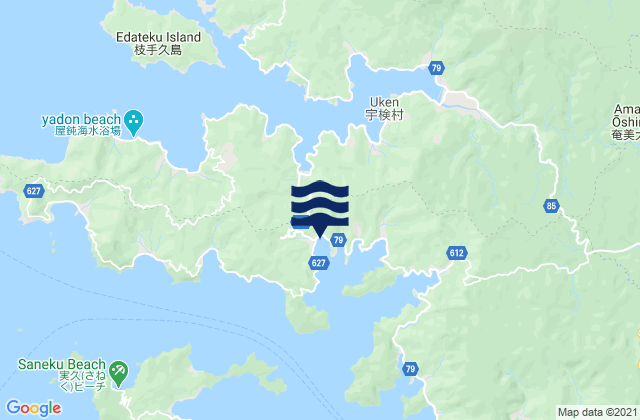 Mappa delle maree di Kuzi Wan (Osima Kaikyo), Japan