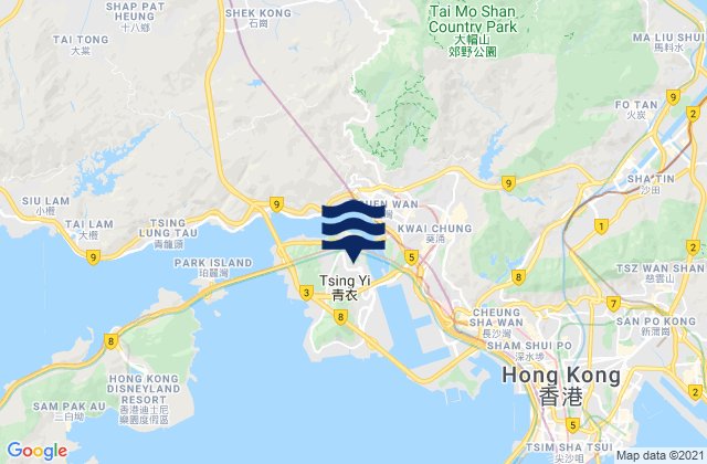 Mappa delle maree di Kwai Tsing, Hong Kong