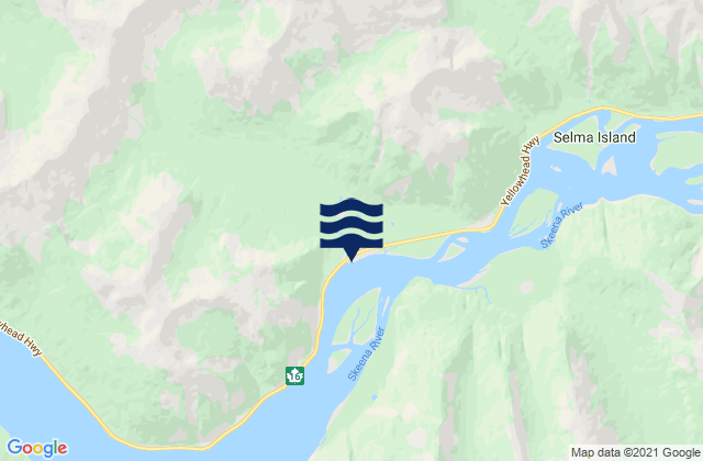 Mappa delle maree di Kwinitsa Creek, Canada